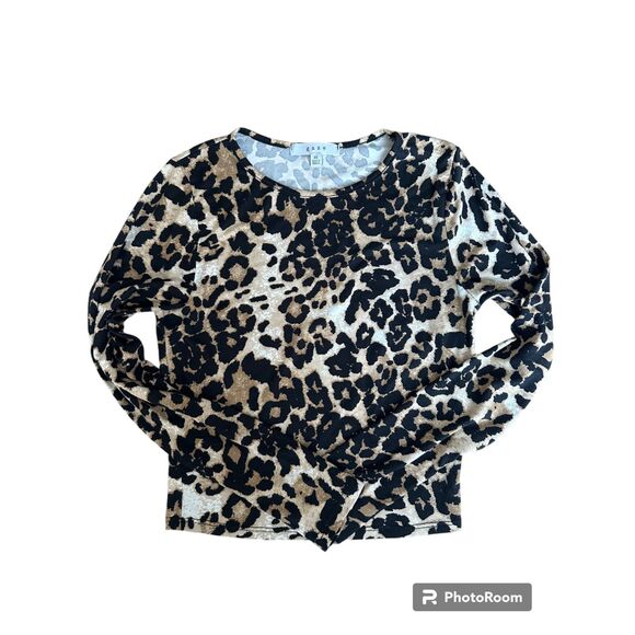 Leopard Long-Sleeved Crop Top - Picture 1 of 3